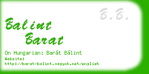 balint barat business card